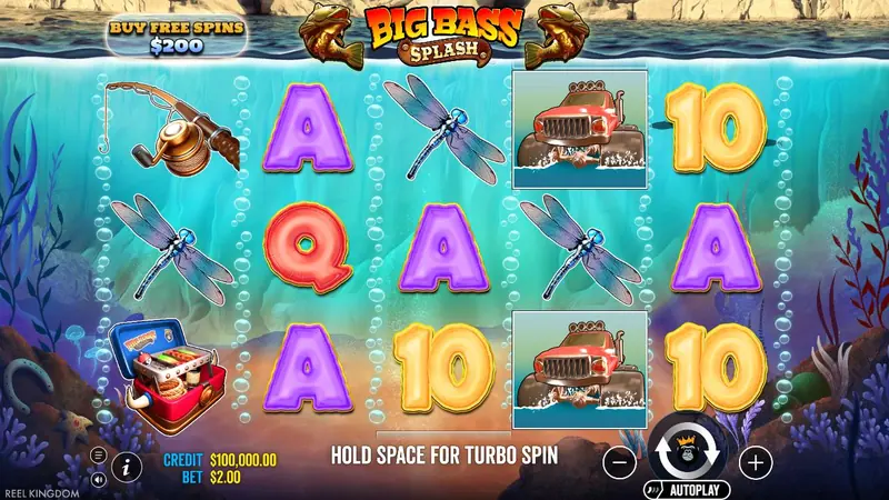 Big Bass Splash slot by Pragmatic Play – reels during a demo spin