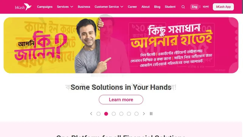 bKash official website home page
