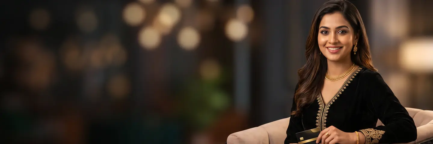 Woman in a black velvet dress in a VIP lounge – DarazPlay HEYVIP rewards