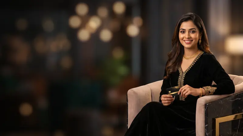 Woman in a black velvet dress in a VIP lounge – DarazPlay HEYVIP rewards