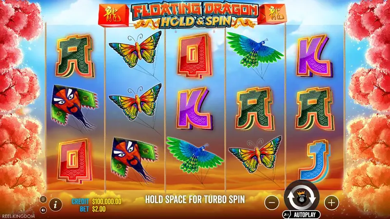 Floating Dragon slot by Pragmatic Play – reels during a demo spin