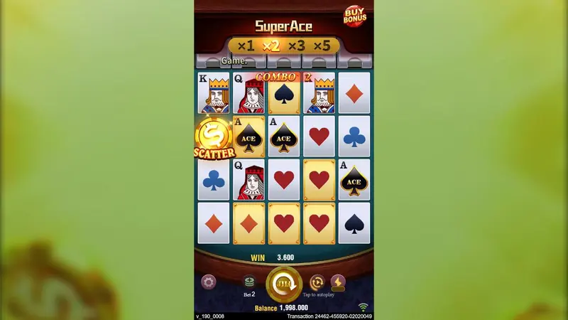 JILI-এর Super Ace স্লট – ডেমো স্পিন চলাকালে রিল